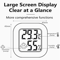 Skaitmeninis termometras higrometras Mini, 4 vnt., skirtas kūdikių kambariui, svetainei, biurui kaina ir informacija | Meteorologinės stotelės, termometrai | pigu.lt