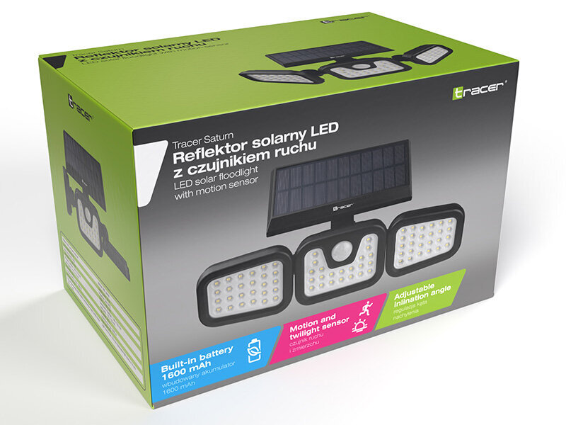 LED lauko šviestuvas su saulės kolektoriumi, su judesio jutikliu kaina ir informacija | Lauko šviestuvai | pigu.lt