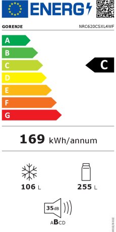 Gorenje NRC620CSXL4WF kaina ir informacija | Šaldytuvai | pigu.lt