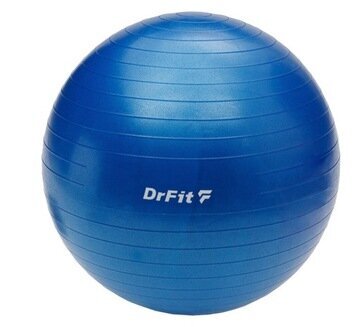 Gimnastinis fitneso kamuolys su pompa DrFit, 65cm, mėlynas цена и информация | Gimnastikos kamuoliai | pigu.lt