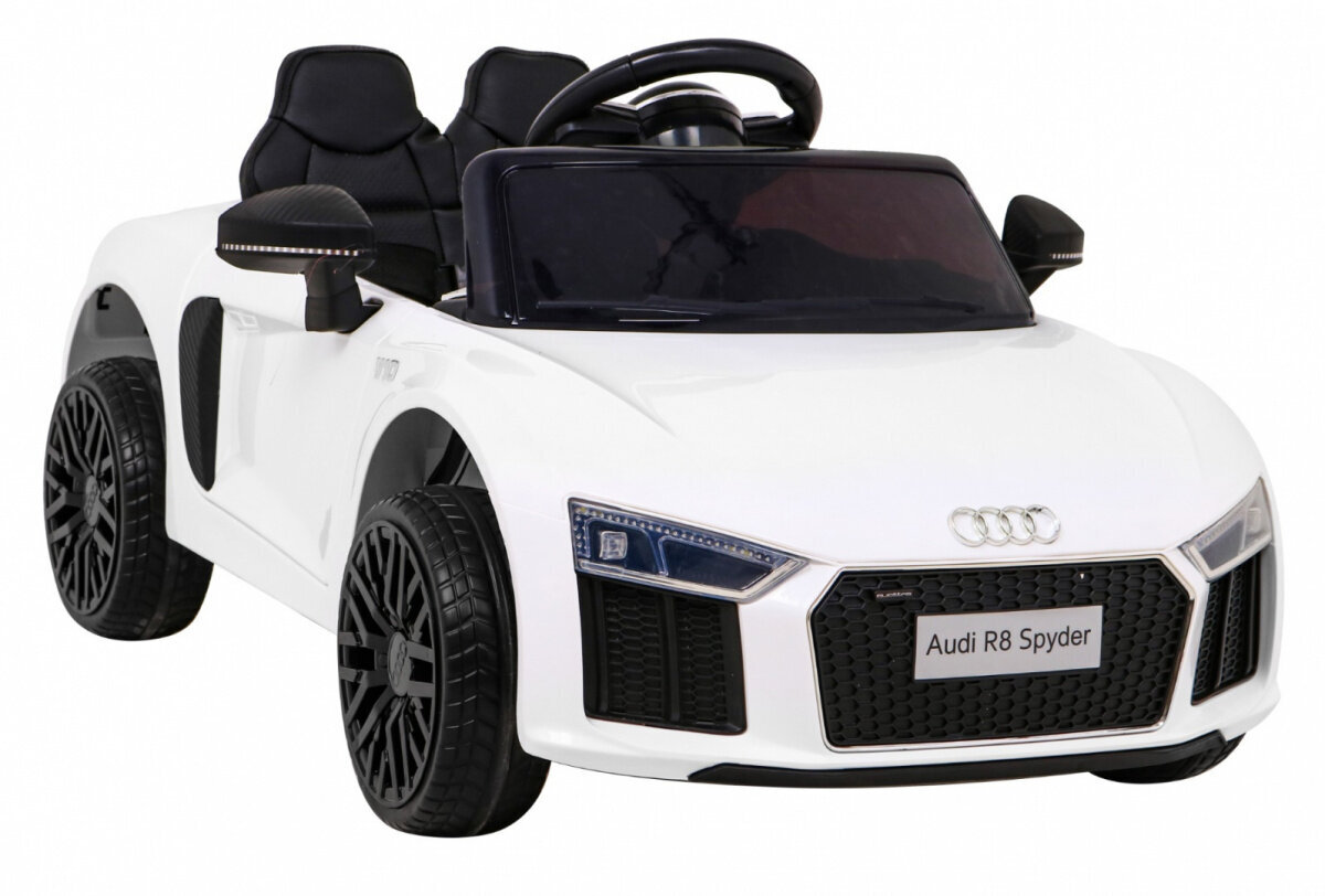 Vienvietis elektromobilis vaikams Audi R, baltas kaina ir informacija | Elektromobiliai vaikams | pigu.lt