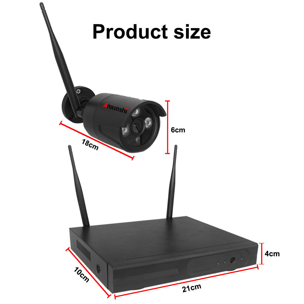 Vaizdo stebėjimo kamerų rinkinys + tinklo vaizdo įrašymo įrenginys Anxinshi kaina ir informacija | Stebėjimo kameros | pigu.lt