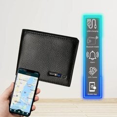 Bluetooth piniginė, SmartLb, juoda kaina ir informacija | Vyriškos piniginės, kortelių dėklai | pigu.lt