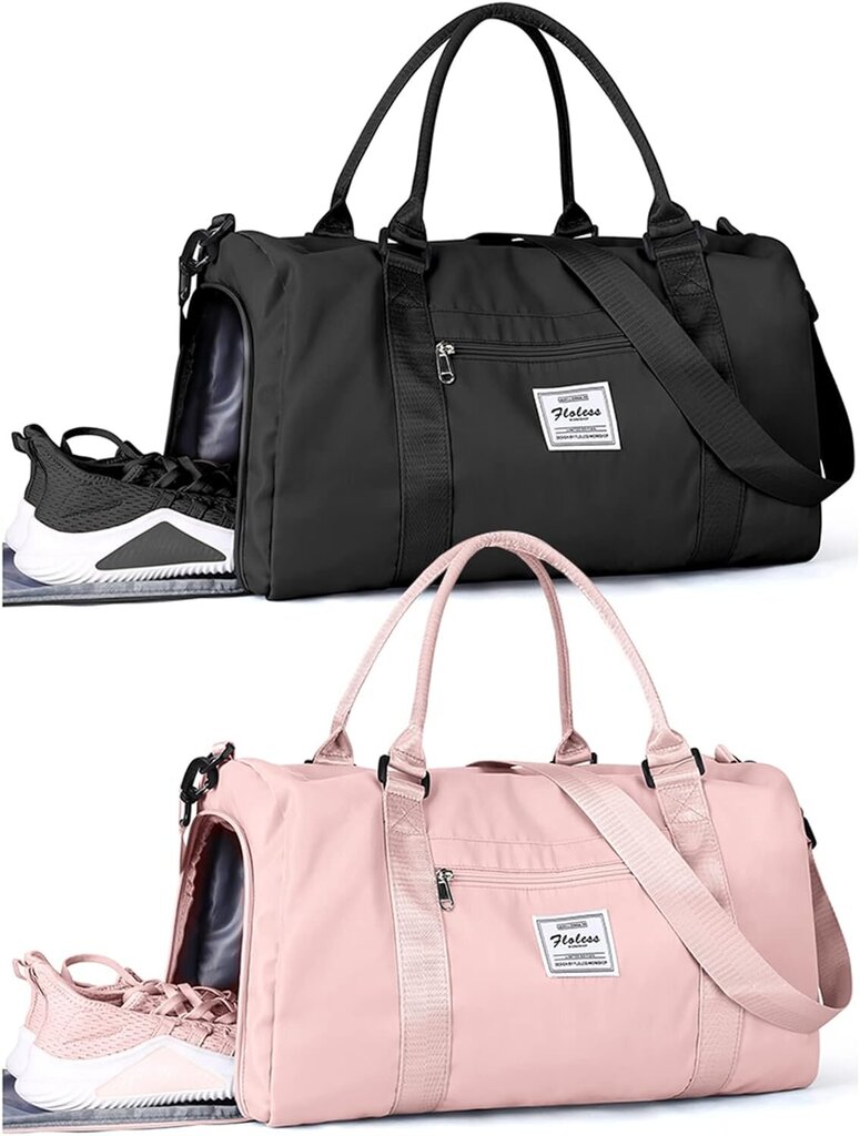 Sportinis krepšys su batų skyriumi, juodas kaina ir informacija | Kuprinės ir krepšiai | pigu.lt
