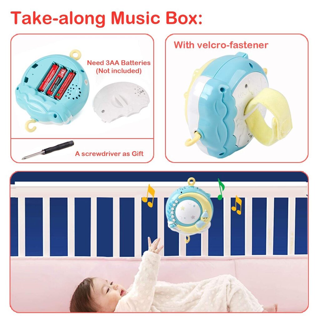 Muzikinė vaikiška karuselė su projektoriumi Beiying kaina ir informacija | Žaislai kūdikiams | pigu.lt