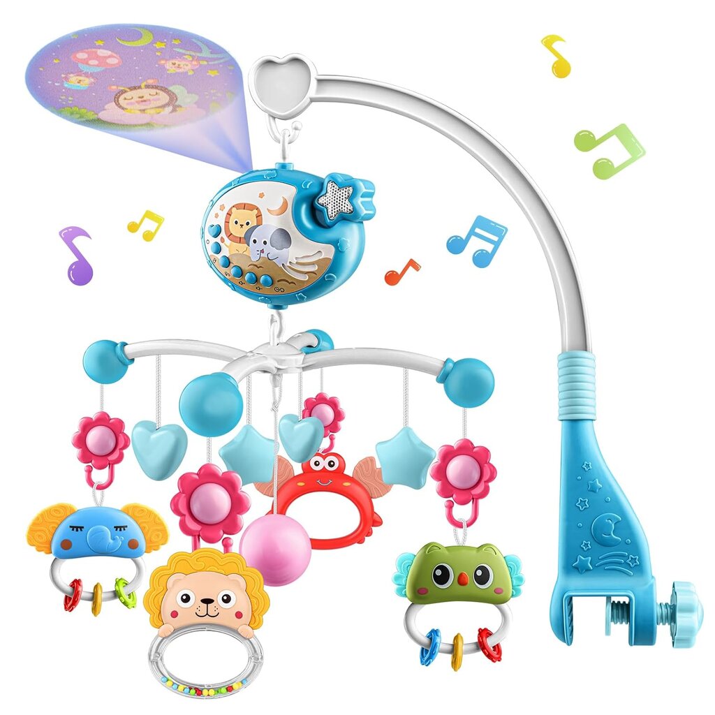 Vaikiškos lovelės karuselė su muzika ir šviesomis Beiying kaina ir informacija | Žaislai kūdikiams | pigu.lt