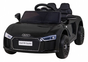 Детский Audi R8 на батарейках черный, пульт управления, светодиод цена и информация | Электромобили для детей | pigu.lt
