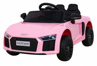 Детский розовый Audi R8 на батарейках, пульт управления, светодиоды цена и информация | Электромобили для детей | pigu.lt