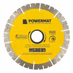 Deimantinis segmentinis diskas Powermat PM-TDG-120M, 120x20x1,8 mm kaina ir informacija | Mechaniniai įrankiai | pigu.lt