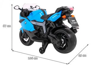 Детский аккумуляторный мотоцикл Bmw K1300S, синий, спицованные колеса, звуки и свет цена и информация | Электромобили для детей | pigu.lt