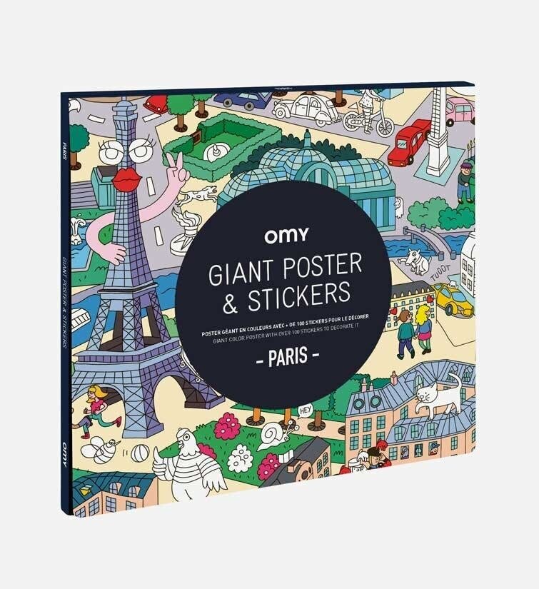 Prancūziškas plakatas su lipdukais, Omy, Paris цена и информация | Lavinamieji žaislai | pigu.lt