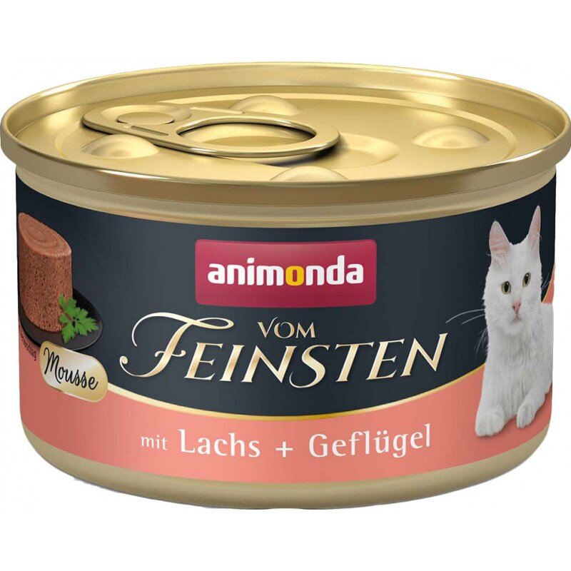 Animonda Vom Feinsten Mousse su lašiša paukštiena, 85 g kaina ir informacija | Konservai katėms | pigu.lt