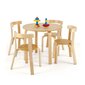 Vaikiškas stalas ir 4 kėdės Costway, rudas kaina ir informacija | Vaikiškos kėdutės ir staliukai | pigu.lt