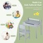 Vaikiškas stalas su kėde Costway, pilkas kaina ir informacija | Vaikiškos kėdutės ir staliukai | pigu.lt