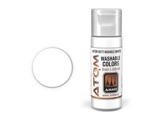 AMMO MIG - ATOM Акриловые краски WASHABLE White, 20ml, 20177 цена и информация | Принадлежности для рисования, лепки | pigu.lt