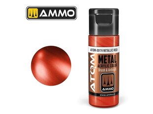 AMMO MIG - ATOM Акриловые краски METALLIC Red, 20ml, 20174 цена и информация | Принадлежности для рисования, лепки | pigu.lt