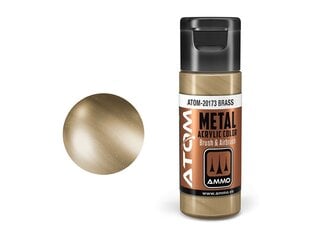 AMMO MIG - ATOM Акриловые краски METALLIC Brass, 20ml, 20173 цена и информация | Принадлежности для рисования, лепки | pigu.lt