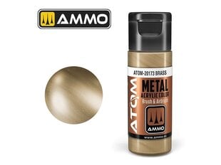 AMMO MIG - ATOM Акриловые краски METALLIC Brass, 20ml, 20173 цена и информация | Принадлежности для рисования, лепки | pigu.lt