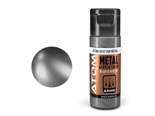 AMMO MIG - ATOM Акриловые краски METALLIC Gun Metal, 20ml, 20167 цена и информация | Принадлежности для рисования, лепки | pigu.lt