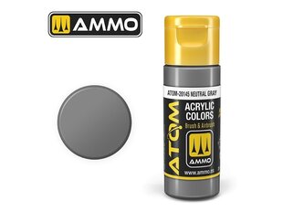 AMMO MIG - ATOM Акриловые Neutral Gray, 20ml, 20145 цена и информация | Принадлежности для рисования, лепки | pigu.lt