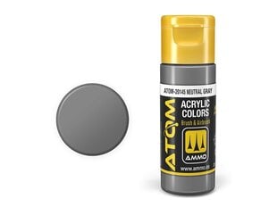 AMMO MIG - ATOM Акриловые Neutral Gray, 20ml, 20145 цена и информация | Принадлежности для рисования, лепки | pigu.lt