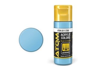 AMMO MIG - ATOM Акриловые краски Cyan, 20ml, 20111 цена и информация | Принадлежности для рисования, лепки | pigu.lt