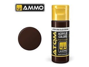 Akriliniai dažnai Ammo Mig AtomBlack Brown, 20ml, 20063 kaina ir informacija | Piešimo, tapybos, lipdymo reikmenys | pigu.lt