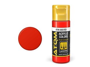 AMMO MIG - ATOM Akriliniai dažai Red, 20ml, 20029 kaina ir informacija | Piešimo, tapybos, lipdymo reikmenys | pigu.lt