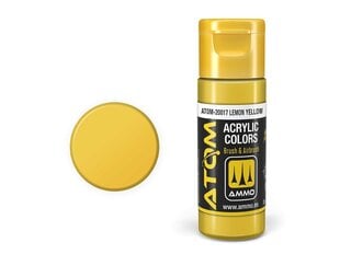 Akriliniai dažnai Ammo Mig AtomLemon Yellow, 20ml, 20017 kaina ir informacija | Piešimo, tapybos, lipdymo reikmenys | pigu.lt