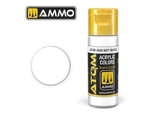 AMMO MIG - ATOM Акриловые Matt White, 20ml, 20000 цена и информация | Принадлежности для рисования, лепки | pigu.lt