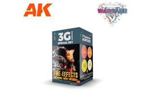 Akrilinių dažų rinkinys AK Interactive 3rd generation Wargame color Fire effects, AK1071 цена и информация | Принадлежности для рисования, лепки | pigu.lt