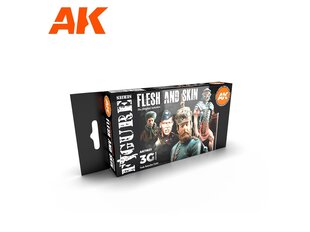 Akrilinių dažų rinkinys Flesh And Skin AK Interactive 3rd generation AK11621 kaina ir informacija | Piešimo, tapybos, lipdymo reikmenys | pigu.lt