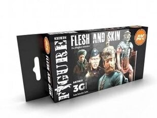 Akrilinių dažų rinkinys Flesh And Skin AK Interactive 3rd generation AK11621 kaina ir informacija | Piešimo, tapybos, lipdymo reikmenys | pigu.lt