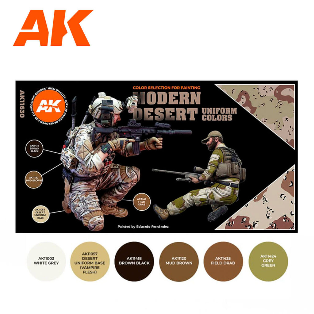 Akrilinių dažų rinkinys AK Interactive 3rd generation Modern desert uniform colors, AK11630 kaina ir informacija | Piešimo, tapybos, lipdymo reikmenys | pigu.lt