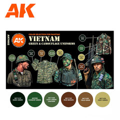 Akrilinių dažų rinkinys AK Interactive 3rd generation Vietnam green and camouflage, AK11682 kaina ir informacija | Piešimo, tapybos, lipdymo reikmenys | pigu.lt