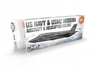 Akrilinių dažų rinkinys AK Interactive 3rd generation US Navy & Usmc Modern Aircraft & Helicopter Colors, AK11744 kaina ir informacija | Piešimo, tapybos, lipdymo reikmenys | pigu.lt