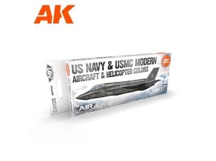 Akrilinių dažų rinkinys AK Interactive 3rd generation US Navy & Usmc Modern Aircraft & Helicopter Colors, AK11744 цена и информация | Принадлежности для рисования, лепки | pigu.lt