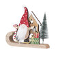Medinė figūrėlė Nykštukas ant rogučių kaina ir informacija | Kalėdinės dekoracijos | pigu.lt