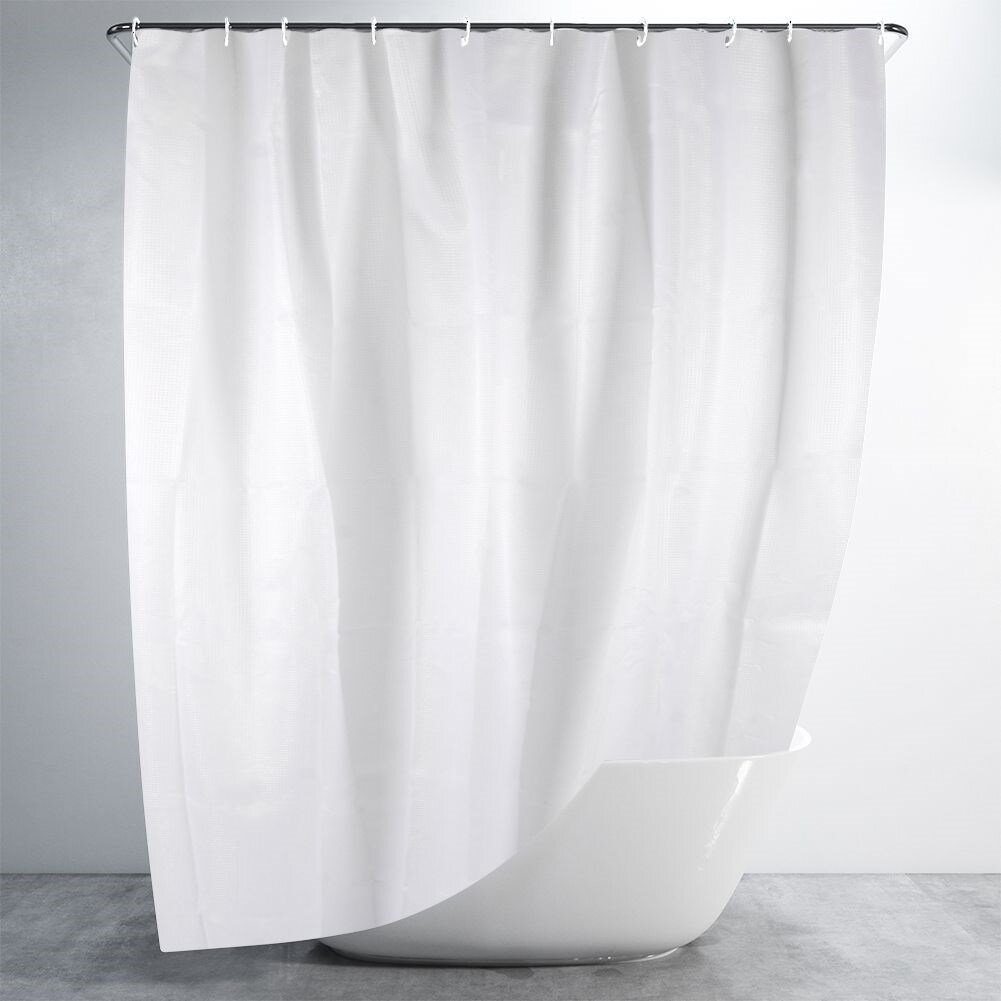 Dušo užuolaida, balta- 180x180 cm kaina ir informacija | Vonios kambario aksesuarai | pigu.lt