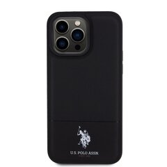 U.S. Polo PU Leather Mesh Pattern Double Horse Case for iPhone 15 Pro Black цена и информация | Чехлы для телефонов | pigu.lt