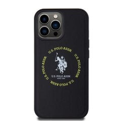 U.S. Polo PU Leather Printed Round Double Horse MagSafe Case for iPhone 15 Pro Max Black цена и информация | Чехлы для телефонов | pigu.lt