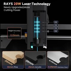 Lazerinės graviravimo/pjovimo staklės Longer Ray5 20W kaina ir informacija | Pjūklai, pjovimo staklės | pigu.lt
