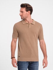 Polo marškinėliai vyrams Ombre OM-POSS-0117, smėlio spalvos kaina ir informacija | Vyriški marškinėliai | pigu.lt
