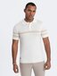 Polo marškinėliai vyrams Ombre OM-POSS-0118, balti kaina ir informacija | Vyriški marškinėliai | pigu.lt