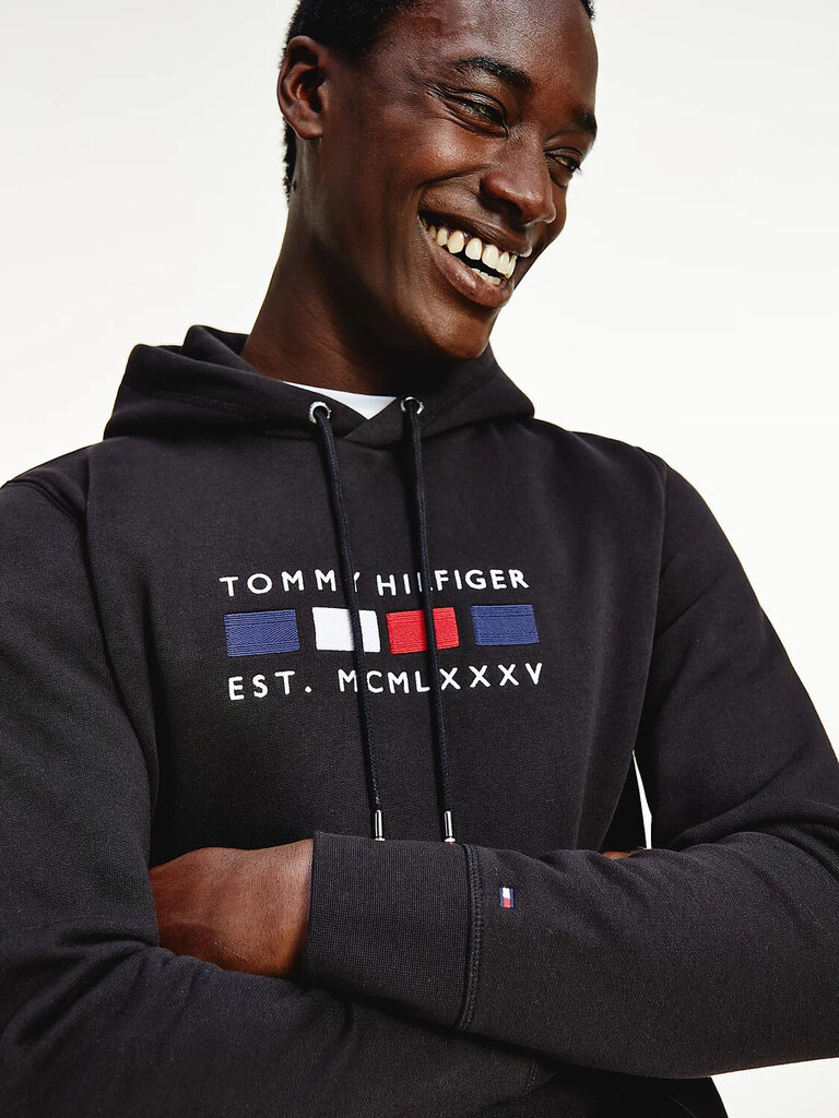 Tommy Hilfiger bluzonas vyrams, juodas цена и информация | Džemperiai vyrams | pigu.lt