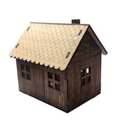 Medinė dėžutė House, 1 vnt. kaina ir informacija | Interjero detalės | pigu.lt