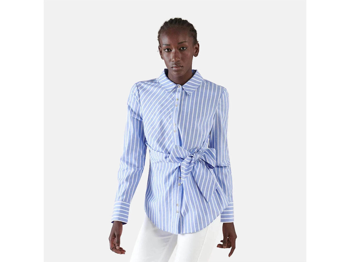 Marškiniai moterims Silvian Heach W0611, mėlyni kaina ir informacija | Palaidinės, marškiniai moterims | pigu.lt