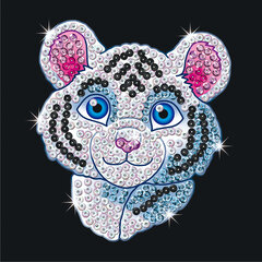 Deimantinė mozaika Sequin Art Baltasis tigras, 17 x 17 cm kaina ir informacija | Deimantinės mozaikos | pigu.lt