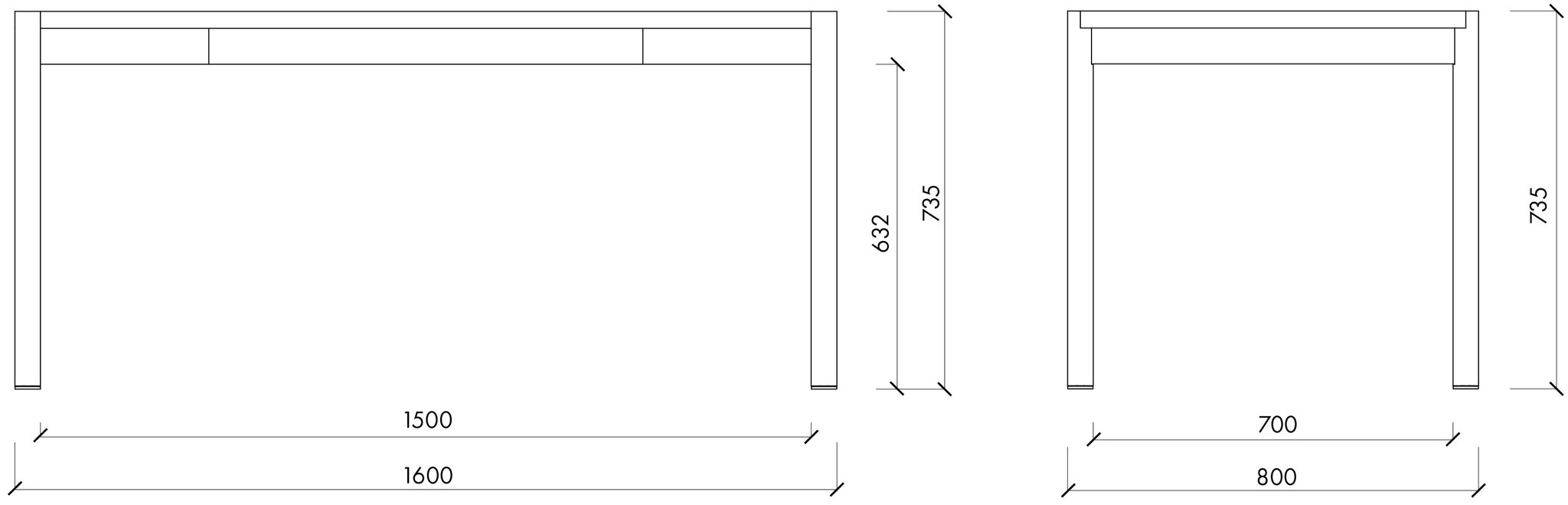 Stalas Yami 160 cm, juodas kaina ir informacija | Virtuvės ir valgomojo stalai, staliukai | pigu.lt