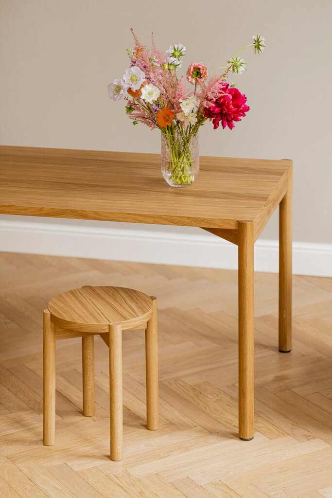 Stalas Yami 160 cm, rudas цена и информация | Virtuvės ir valgomojo stalai, staliukai | pigu.lt